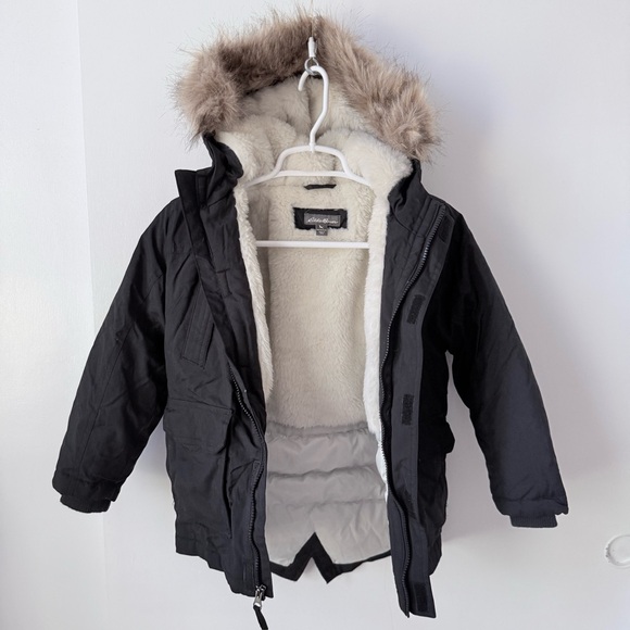 Eddie Bauer Superior Down Parka with Fur Trim Hood in Black - Picture 7 of 16